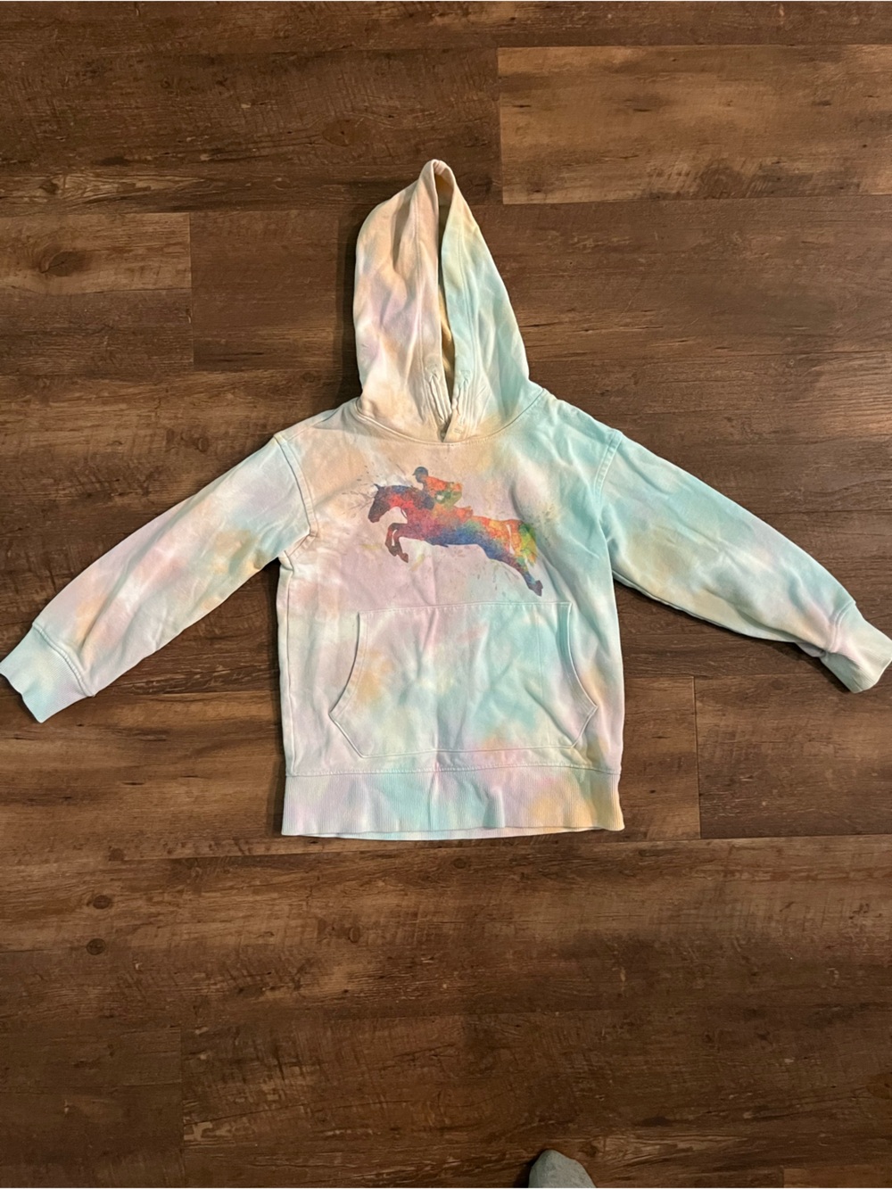 wonder nation Pastel Tie-Dye Unicorn Hoodie - Mint, Pink, Yellow